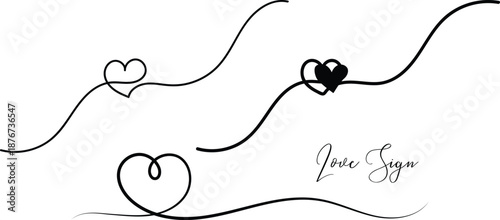 Minimalist Hearts Minimalist Love And Romance Icon Concept Continuous One Line Drawing