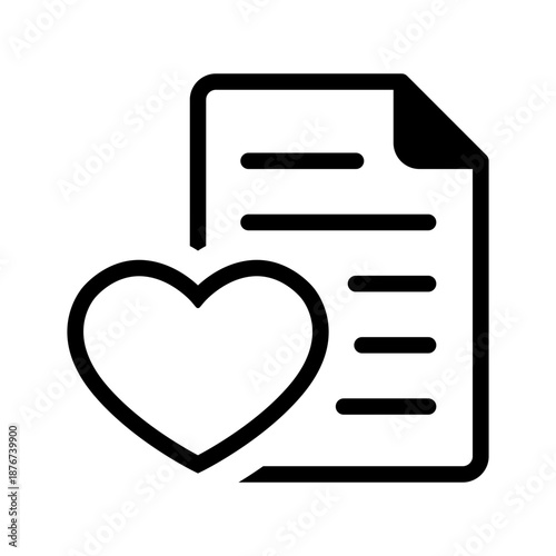 Heart and letter icon