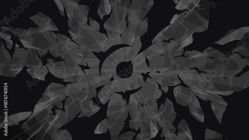 放射状に広がる雷のエフェクトのかっこいい背景_黒_16:9