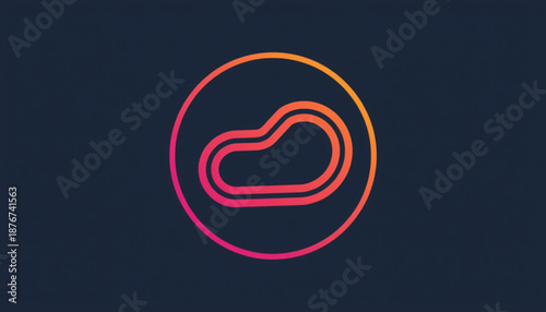 Formula 1 A vibrant gradient icon of a stylized cloud within a circle, set against a dark blue background.