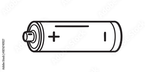 Aa battery outline icon vector