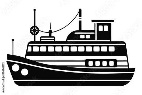 Modern Black and White Electric Steamer Icon, Simple Household Kitchen Appliance Outline for Healthy Meal Preparation and Home Use