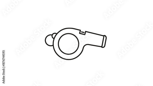 Sport Referee Equipment Simple Outline Object Icon Clean White Background And Clear Detail