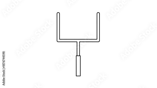 American Football Goal Post With Crossbar and Uprights Isolated On White Background Sport Field Element For Game Day Celebration Outline Stylized