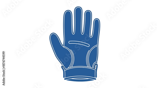 Close Up Blue Industrial Protective Hand Garment Isolated On White Background For Safety Work Equipment Concept