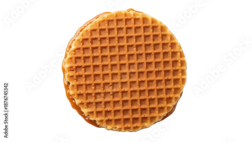 Принти на полотні Delicious stroopwafel isolated PNG on transparent background, traditional Dutch