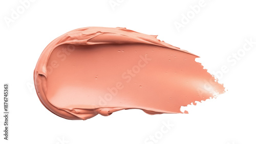 Peach-colored cosmetic cream smear isolated PNG, makeup swatch on transparent background for beauty and skincare product mockups