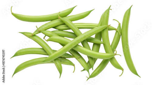 фотографія Fresh green beans isolated PNG on transparent background, raw string beans for h