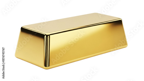 Foto Shiny gold bar isolated PNG on transparent background, precious metal bullion fo