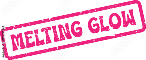 Luminous Pink Distressed Rubber Stamp with Melting Glow Radiance Textual Effect Element