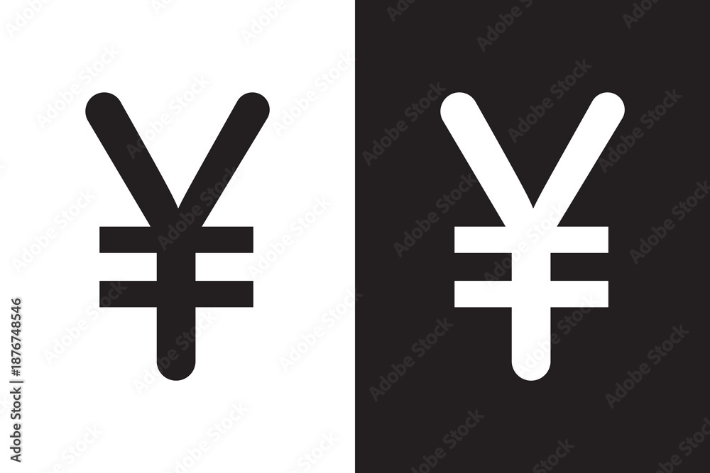Fototapeta premium Yen icon filled flat sign concept for web design.