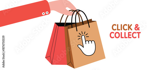 click and collect shopping bag with hand