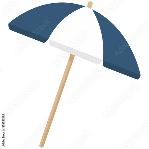 Blue Beach Umbrella Summer Vacation Vector