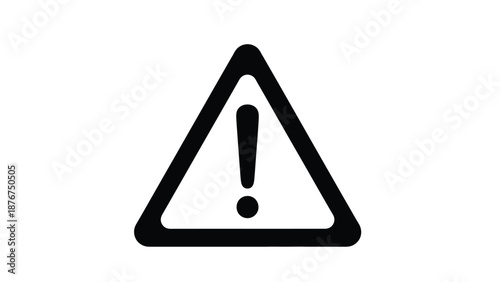 a black and white warning sign with an exclamation mark
