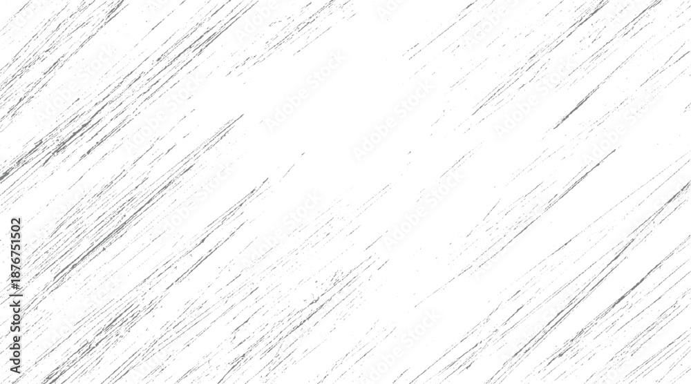 Fototapeta premium Abstract textured background with numerous diagonal gray lines and fine speckles creating a dense, gritty overlay effect across a white canvas
