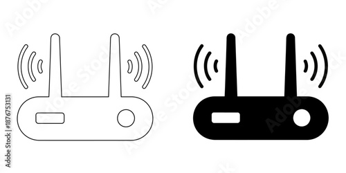 Wireless Wifi Router Icon  Modern Abstract Symbol for Internet Connectivity, Home Networking, and Digital Telecommunications