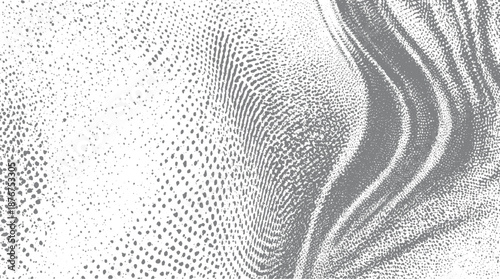 Wallpaper Mural Abstract monochrome background with flowing wave-like patterns formed by textured dots and grainy lines creating a sense of fluid motion and depth Torontodigital.ca