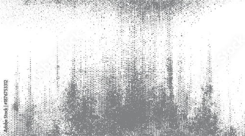 Abstract distressed grunge texture with scattered dots and vertical lines creating a textured background effect in shades of gray and white