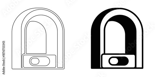 Smart Home Video Doorbell Icon Modern Abstract Portal for Security Access, IoT Connectivity, and Residential Surveillance Symbol