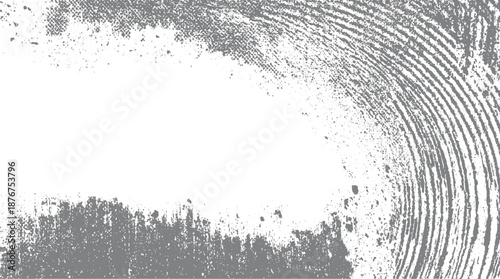 Abstract textured background with a partial fingerprint pattern and distressed grunge in grayscale tones creating a sense of mystery and detail