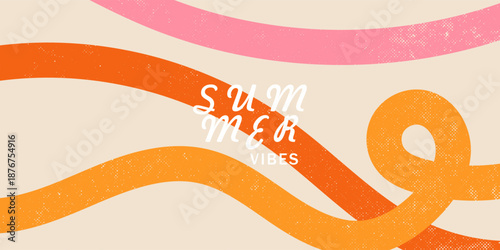 Creative concept of summer bright cover, card or poster in minimal style for corporate identity, branding, social media ads, promo. Modern design template in trendy geometric style