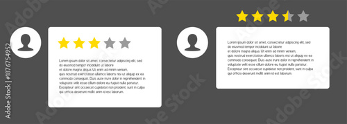 Reviews design. Vector testimonial template for web design.