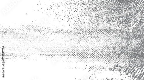 Abstract textured background with scattered dots and horizontal lines in grayscale tones creating a distressed and vintage feel