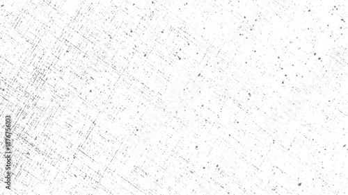Abstract grey and white background with diagonal scratch marks and fine dust particles creating a textured distressed surface