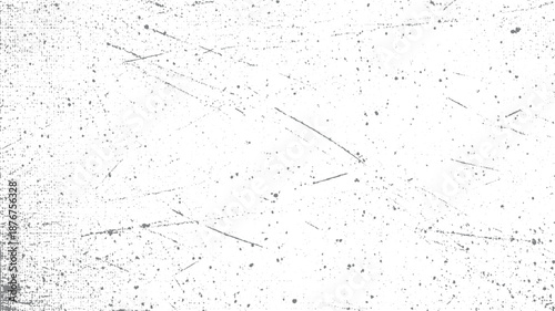 White and grey abstract background with fine dust particles and scattered thin scratch lines creating a subtle distressed textured overlay for
