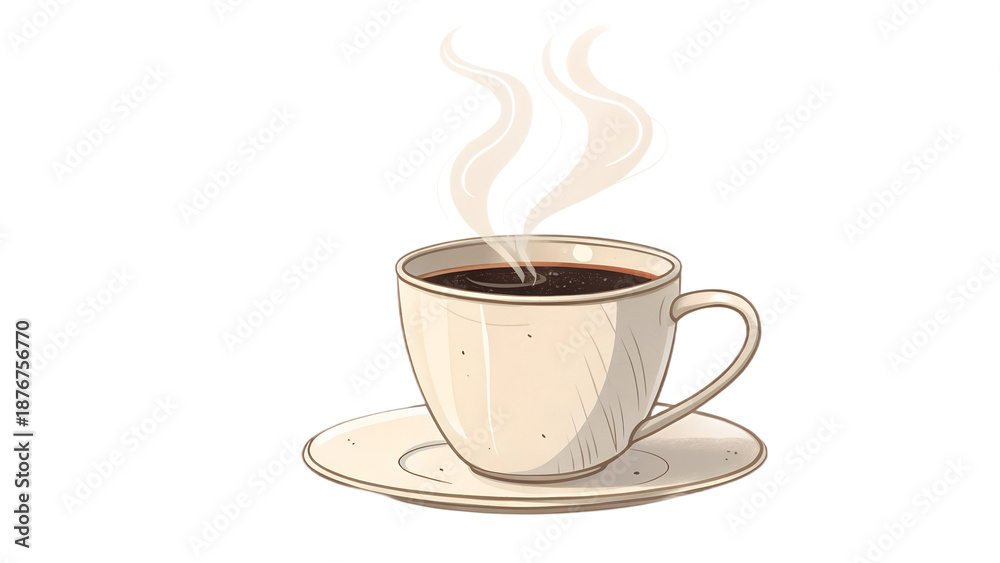 Obraz premium Morning Coffee Cup Steam Aesthetic Hot Drink coffee, steam, hot, cup, morning, aroma, espresso, latte, cappuccino, brew, caffeine, mug, beverage, warm, cozy, aroma, roasted, beans, drip, black