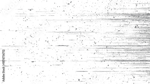 Abstract distressed grunge texture with scattered dots and horizontal linear scratches in monochrome gray and white tones