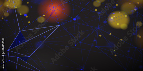 Abstract low poly background with connecting dots and lines