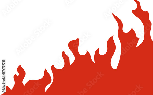 Red flames creating a burning border design