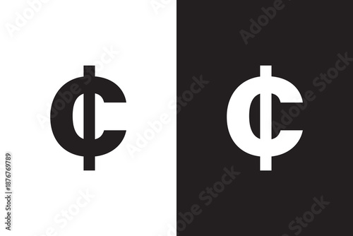 Cent sign icon. Money symbol. vector illustration isolated on white background. 
