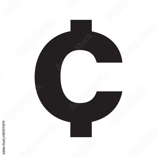 Cent symbol inside a circle outline representing currency and financial transactions in a simple design