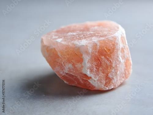 Wallpaper Mural Himalayan pink salt crystal on gray background, natural mineral texture Torontodigital.ca