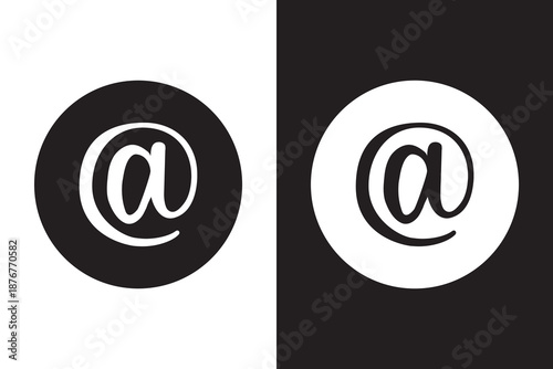 @ button sign icon set. Email address vector collection isolated on transparent background. Containing at, address sign, arobase, arroba and mention someone contact account.