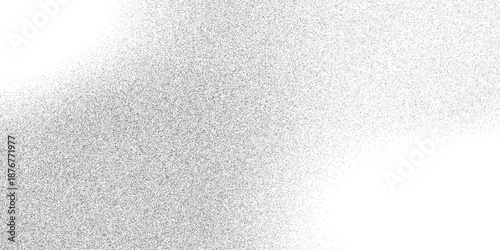 Stippled grain halftone overlay and Rough grunge sand dots backdrop Gritty distressed. Retro spray grit and charcoal ink form abstract dot work design. Black stippled noise background particles