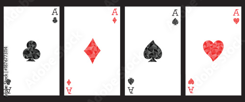 Playing Card Suits Flat Style Vector.eps 10
