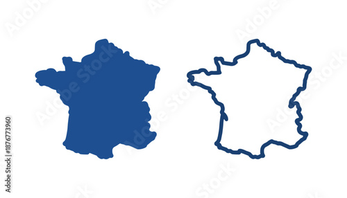 Simplified and detailed silhouettes of france