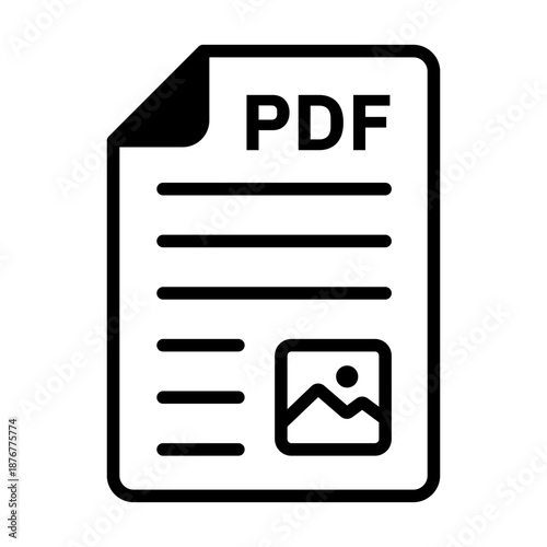 PDF File icon. Image, Page, Document symbol