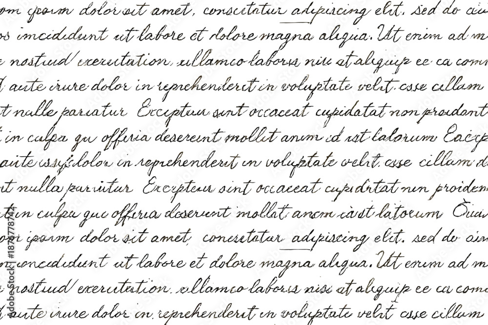 Fototapeta premium Handwritten Vintage Latin Script Calligraphy Seamless Pattern on Aged Paper Background