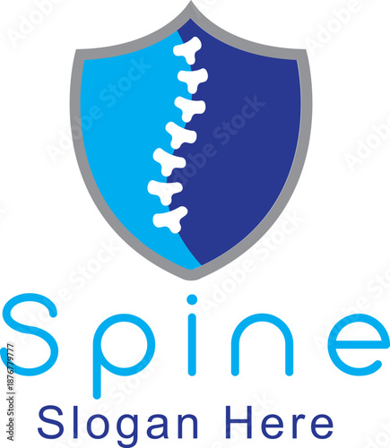 A modern and professional vector illustration of a human spinal column and vertebrae. This minimalist design features a stylized spine, symbolizing back health, alignment, and neurological care. Perfe