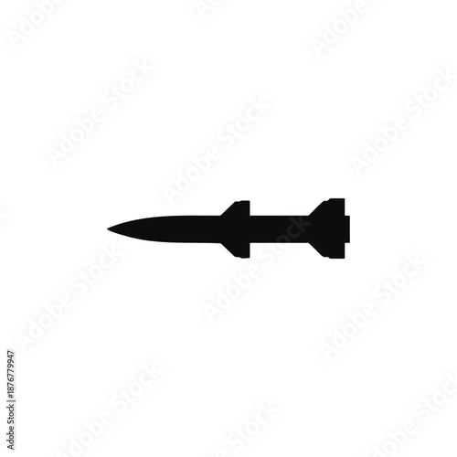Military missile silhouette vector flat illustration design.
