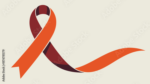 Orange and burgundy awareness ribbon Vector
