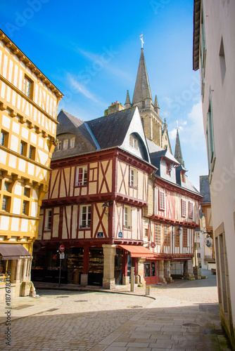 Maisons à colombages du centre-ville historique de Vannes, dans le Morbihan en Bretagne