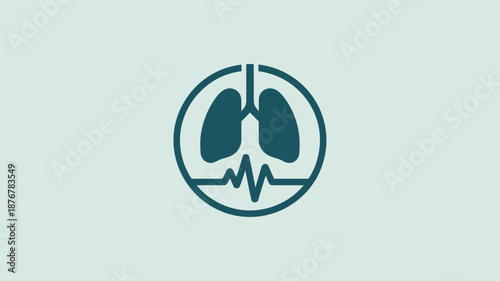 Medical lung health icon Vector