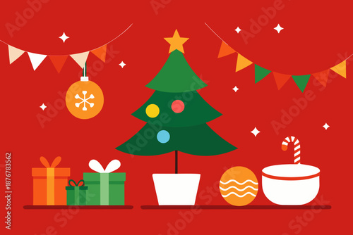 christmas tree with gifts