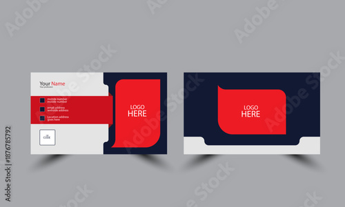 Simple business card design template. Vector illustrator.