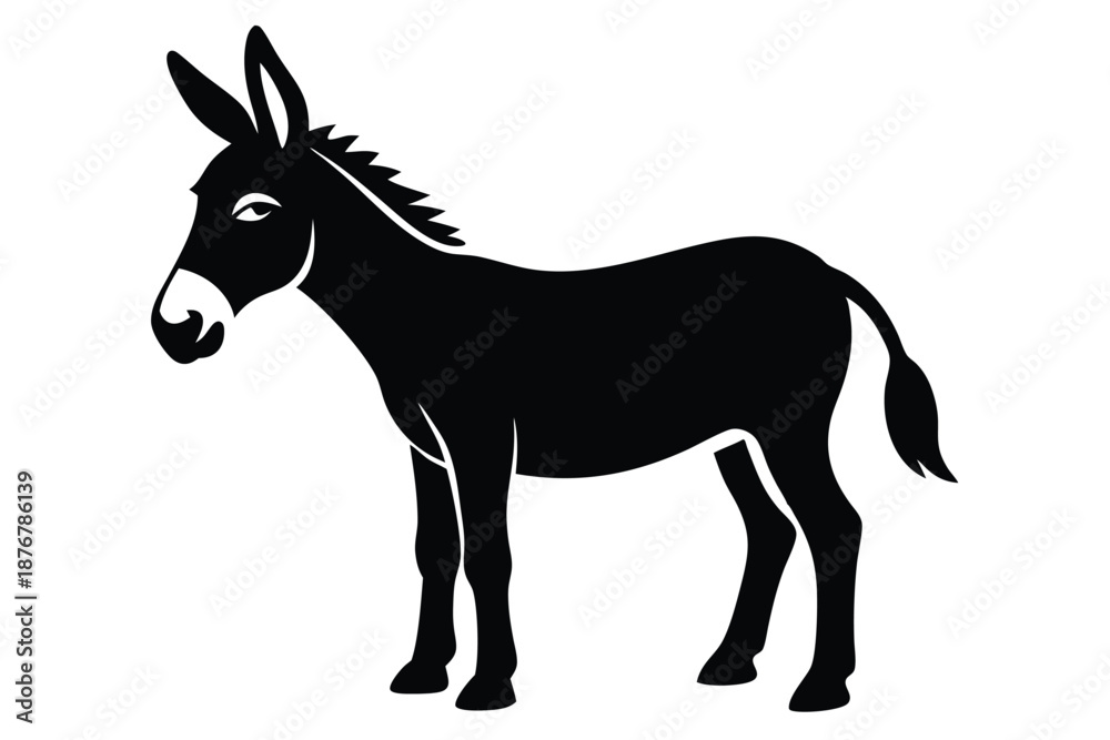 Fototapeta premium Mule Silhouette Vector Illustration for Ranching Graphics and Farm-Themed Minimalist Art